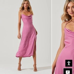 NWT ASTR Gaia Midi Dress Pink Size S